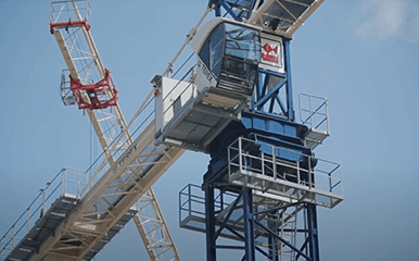 Terex Flat Top Tower Crane with operator team at a Canada jobsite